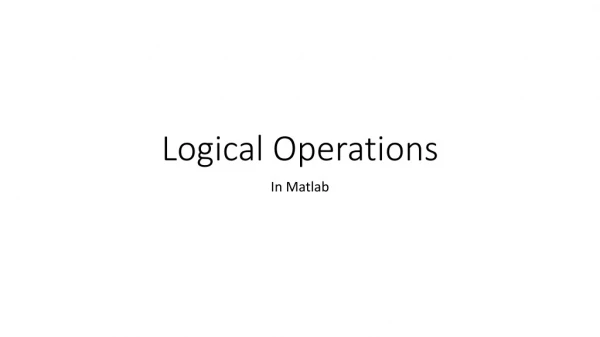 Logical Operations