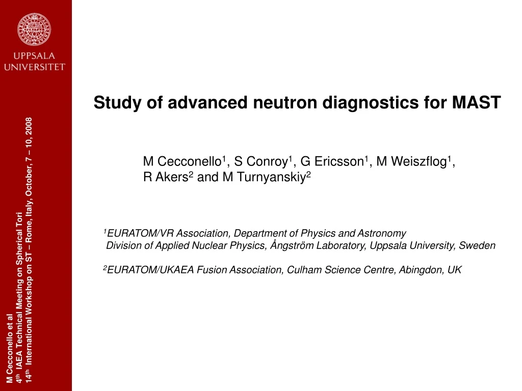 study of advanced neutron diagnostics for mast