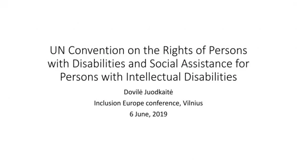 Dovilė Juodkaitė Inclusion Europe conference, Vilnius 6 June, 2019