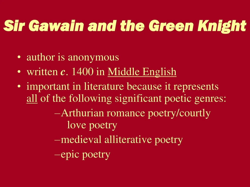 sir gawain and the green knight