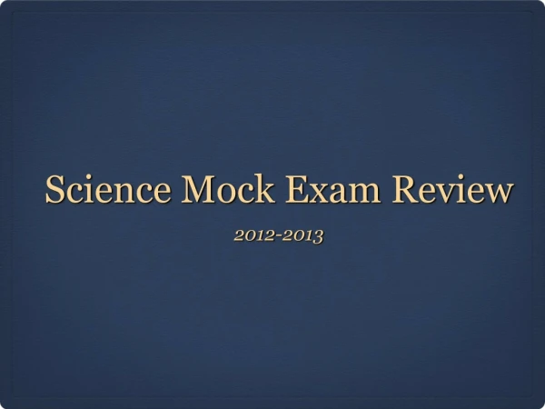 Science Mock Exam Review