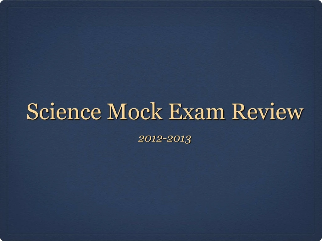 science mock exam review