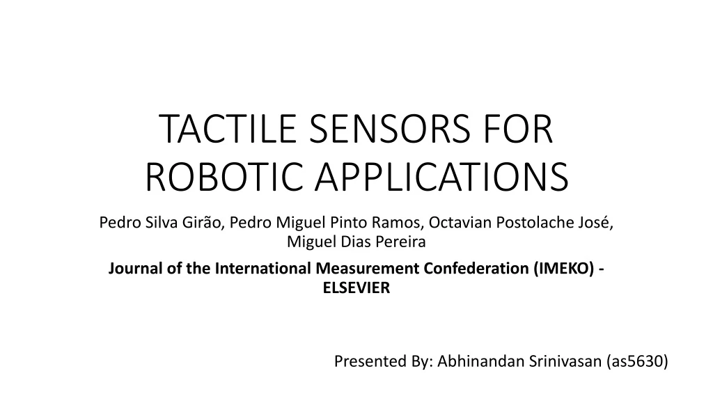 tactile sensors for robotic applications