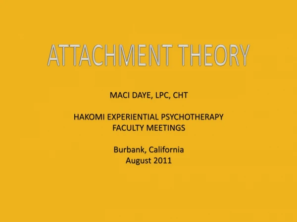 ATTACHMENT THEORY
