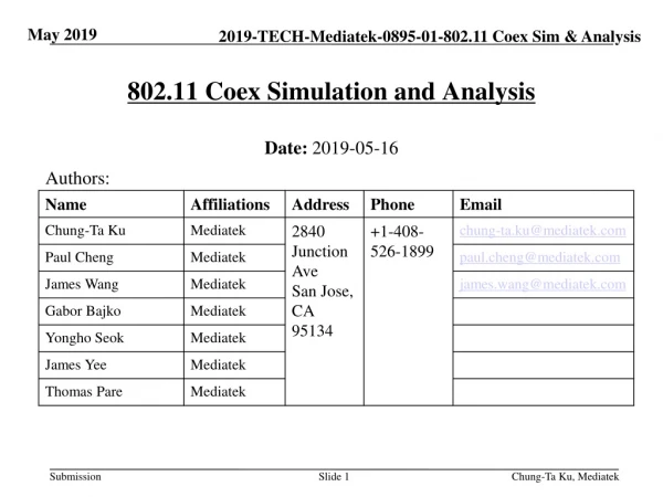 802.11 Coex Simulation and Analysis