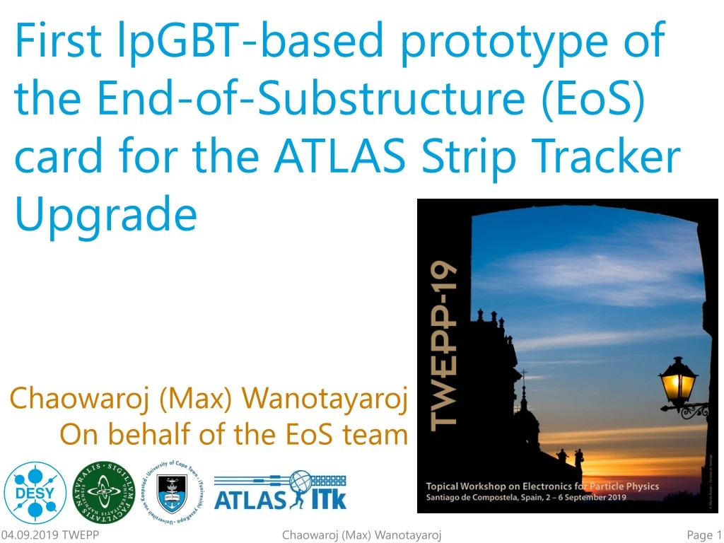 first lpgbt based prototype of the end of substructure eos card for the atlas strip tracker upgrade