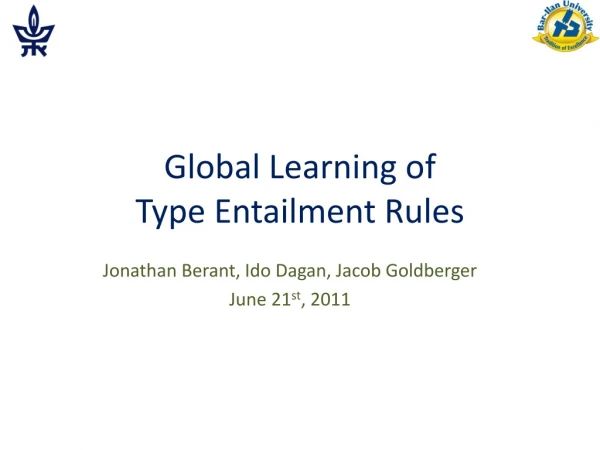 Global Learning of Type Entailment Rules