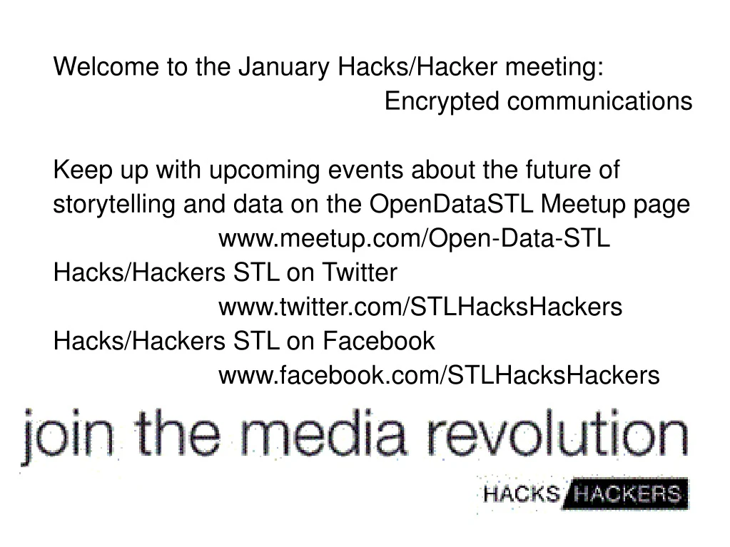 welcome to the january hacks hacker meeting