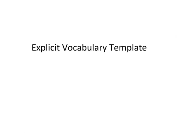 Explicit Vocabulary Template