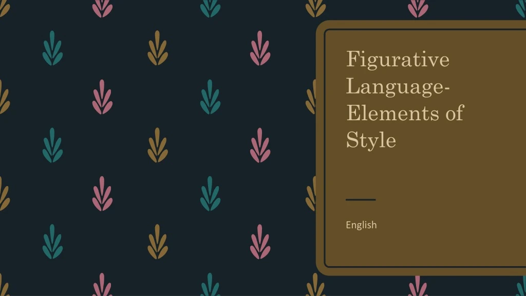 figurative language elements of style