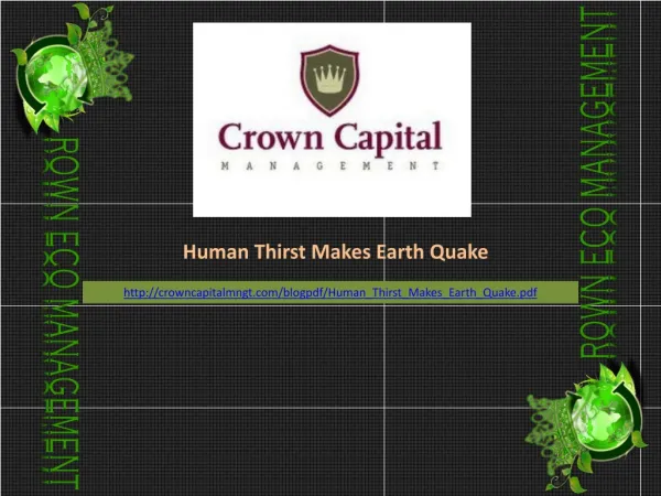 Human Thirst Makes Earth Quake