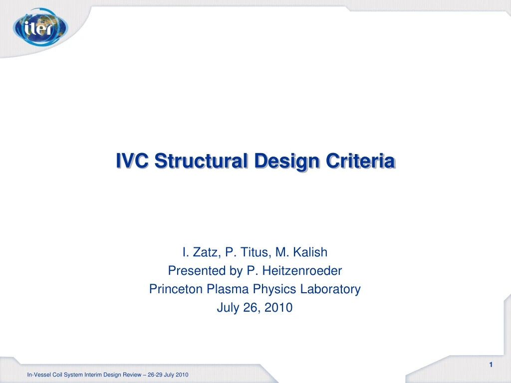 ivc structural design criteria