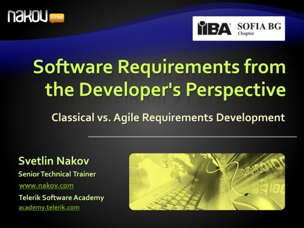 Software Requirements from the Developer's Perspective