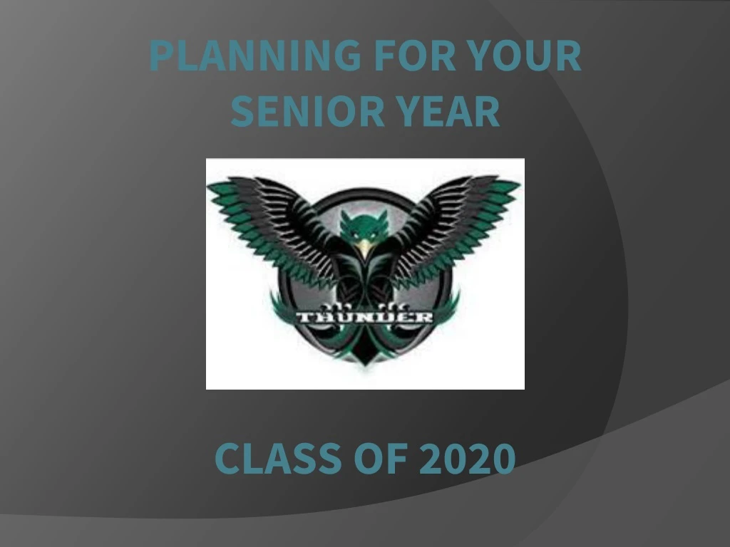 planning for your senior year