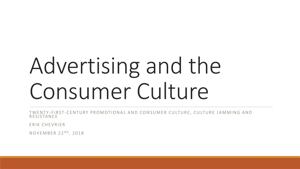 advertising and the consumer culture