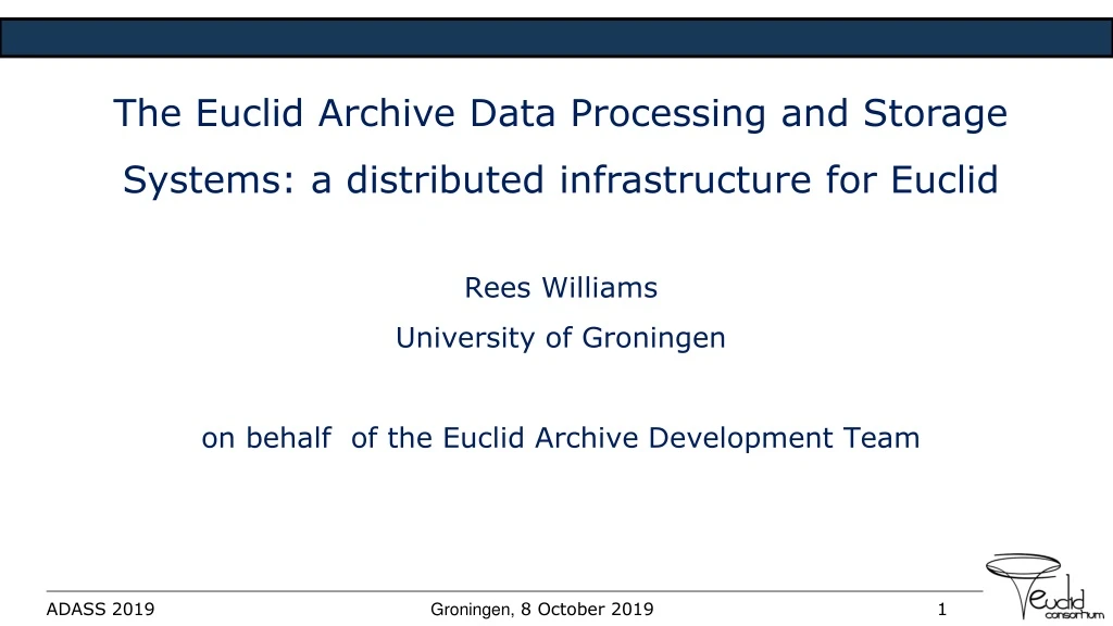 the euclid archive data processing and storage