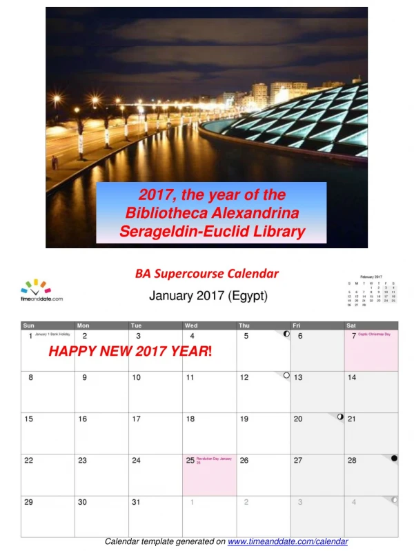 BA Supercourse Calendar