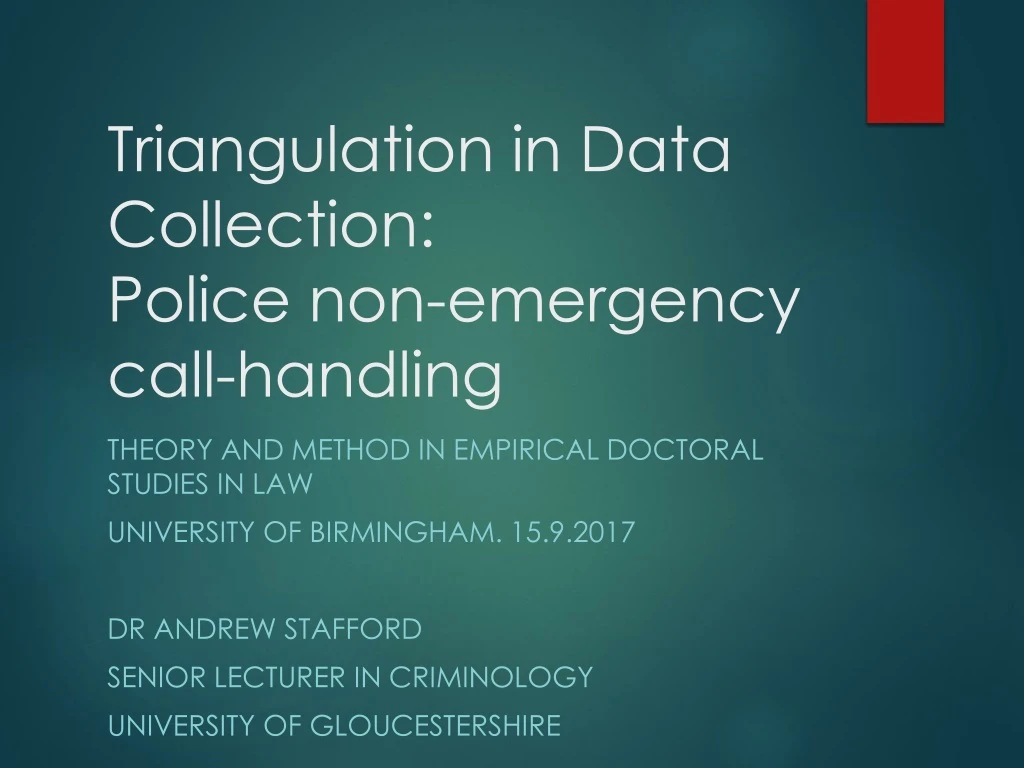 triangulation in data collection police non emergency call handling