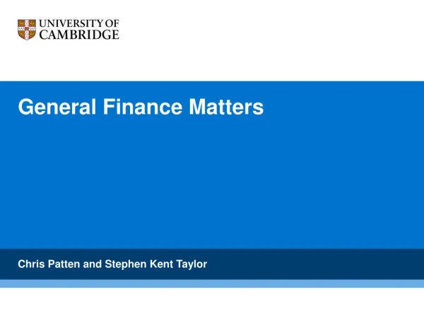 General Finance Matters