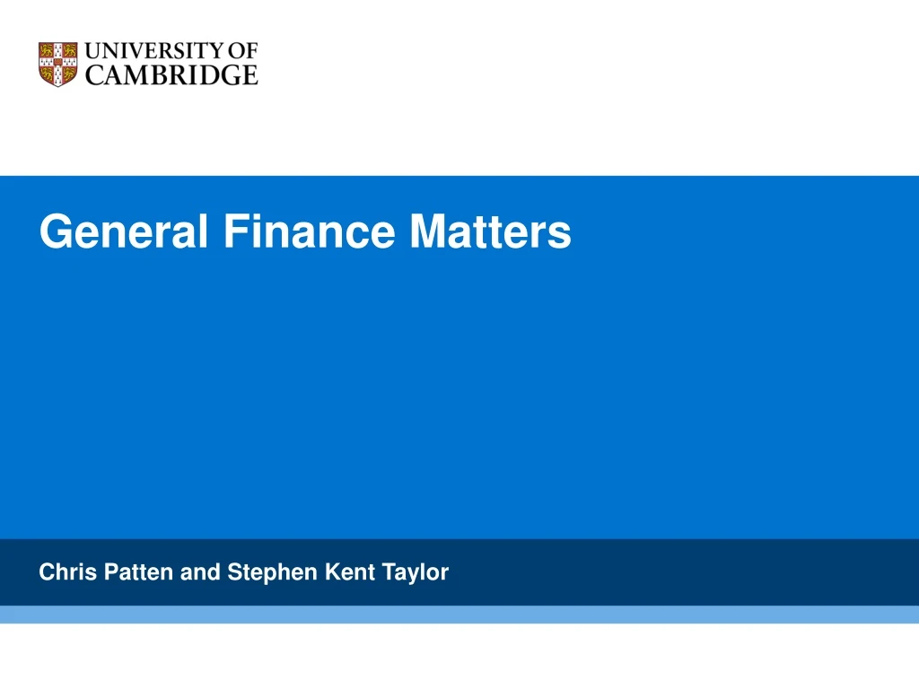 general finance matters