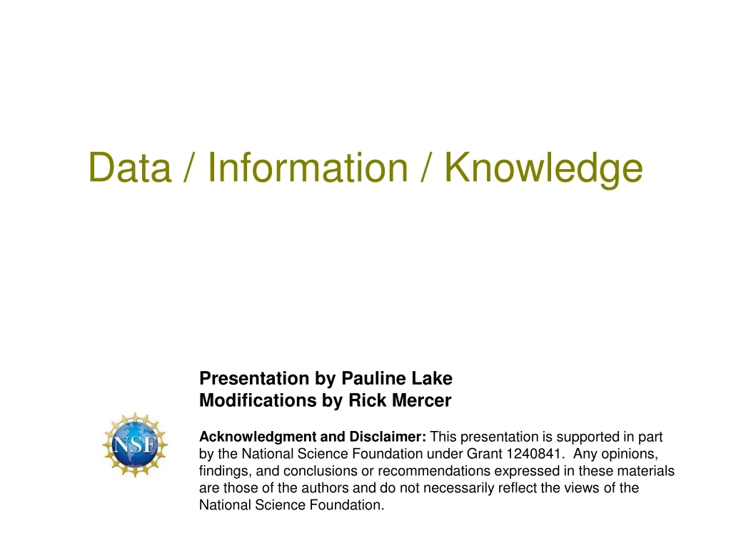 data information knowledge