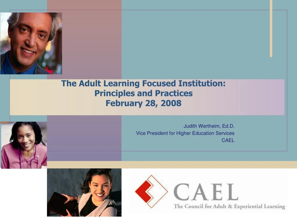 the adult learning focused institution principles and practices february 28 2008