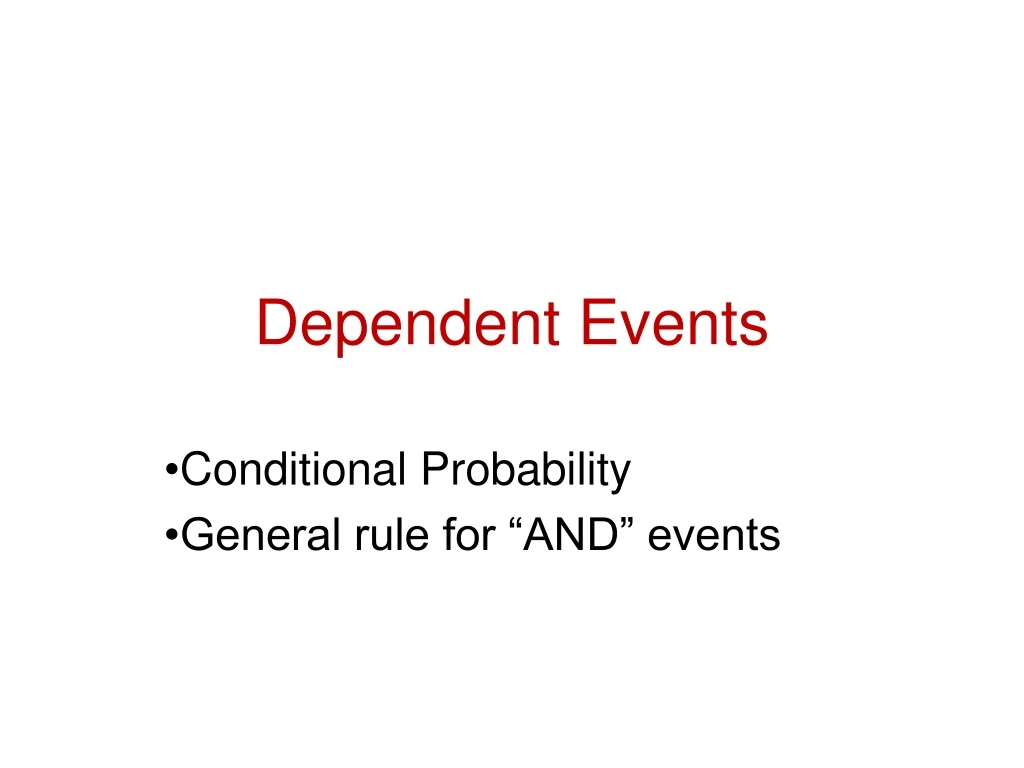 dependent events