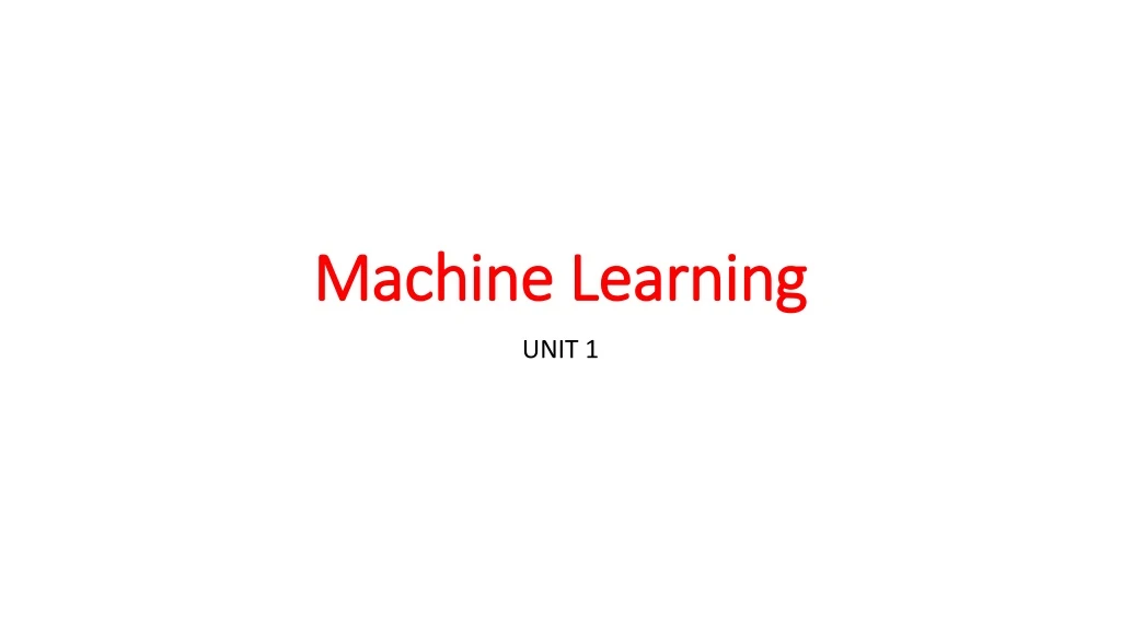 machine learning