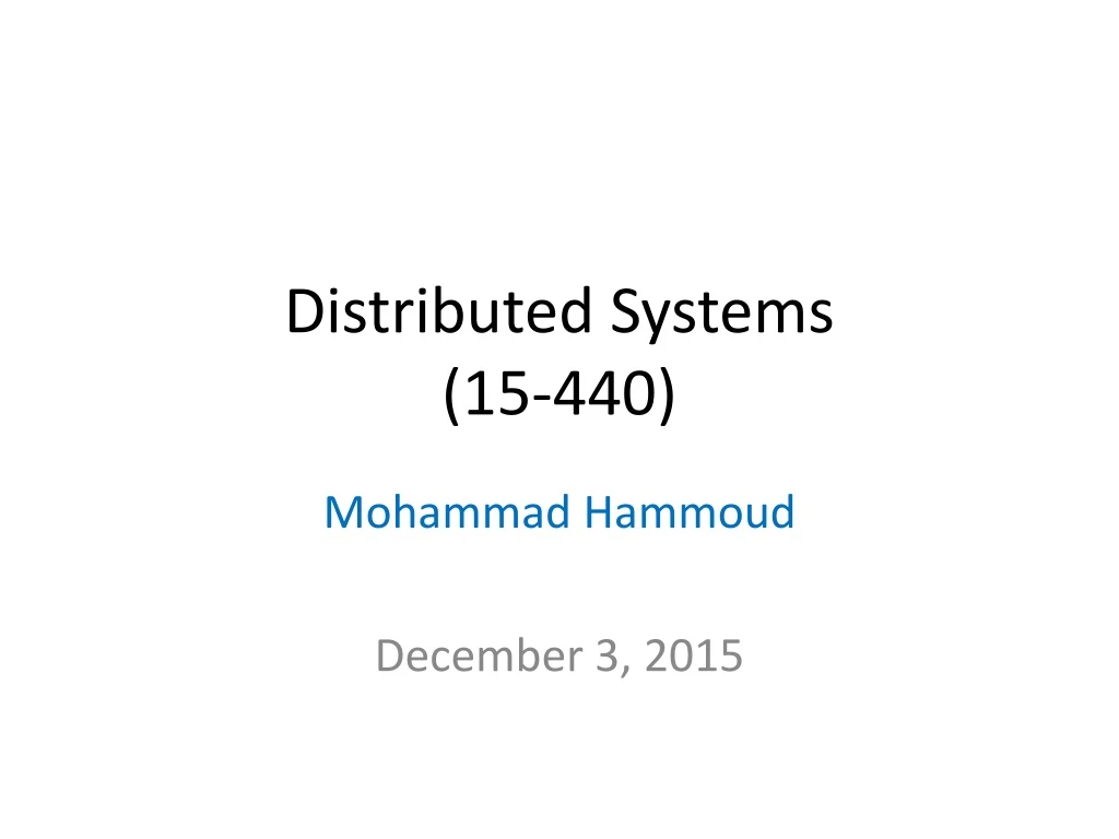 distributed systems 15 440