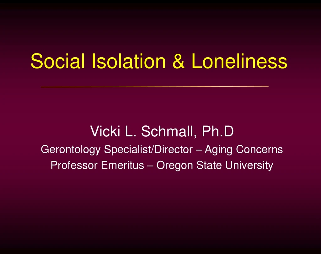 social isolation loneliness