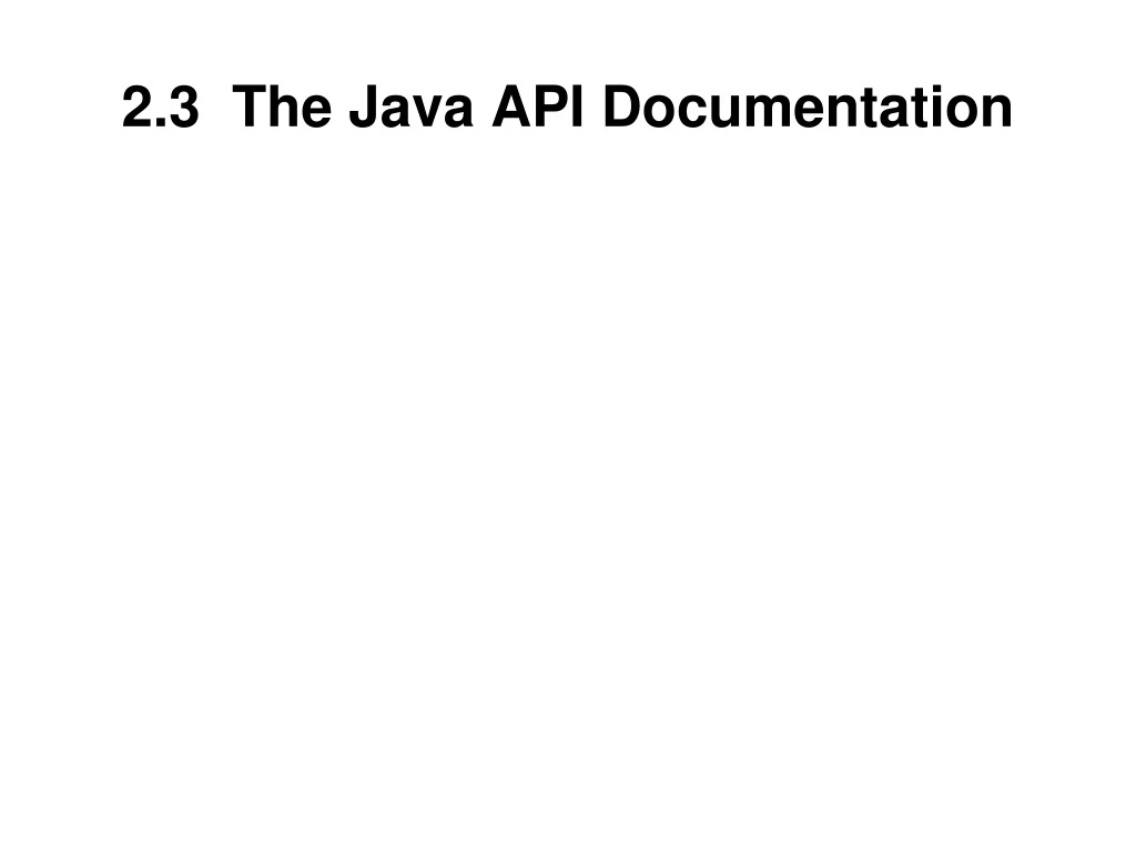 2 3 the java api documentation