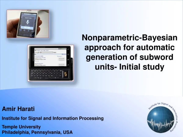 Nonparametric-Bayesian approach for automatic generation of subword units- Initial study