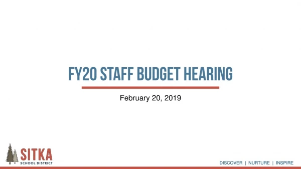 FY20 Staff Budget Hearing