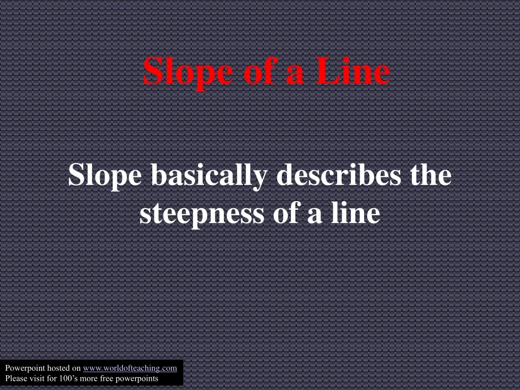 slope of a line