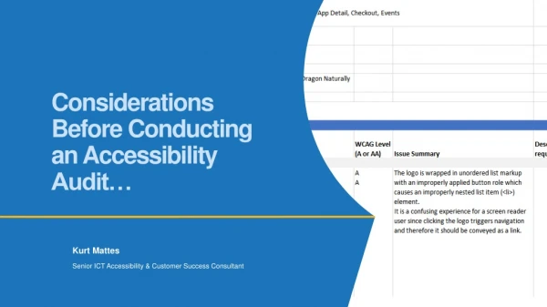 Considerations Before Conducting an Accessibility Audit…