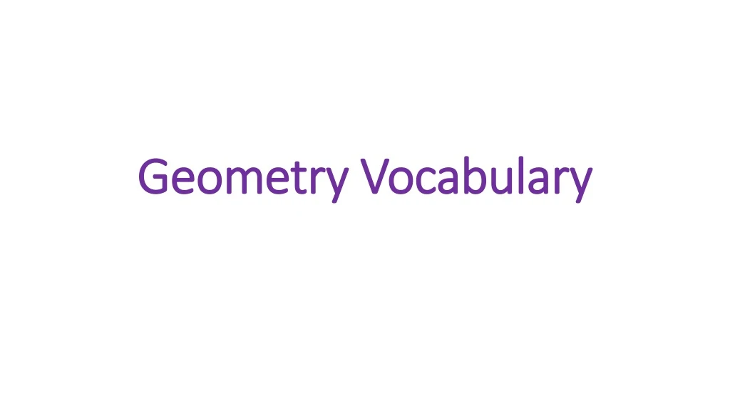 geometry vocabulary