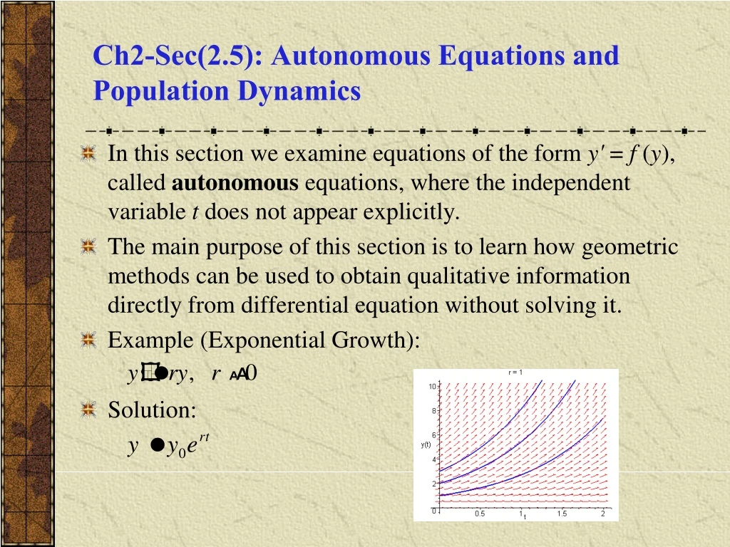 ch2 sec 2 5 autonomous equations and population dynamics