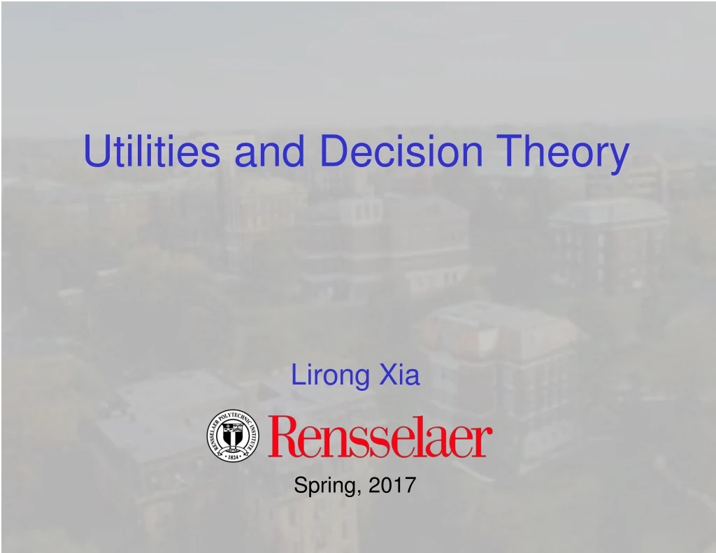 utilities and decision theory