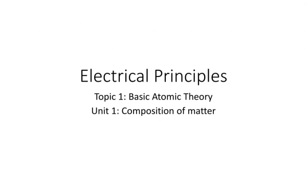 Electrical Principles