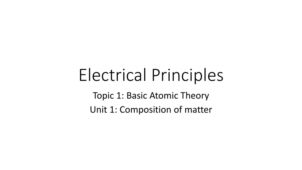electrical principles