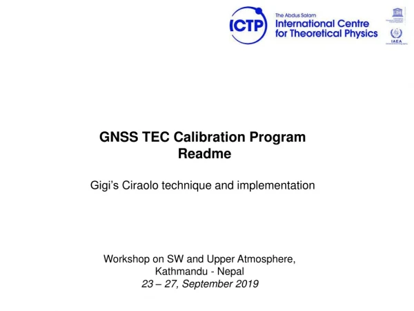 GNSS TEC Calibration Program Readme Gigi’s Ciraolo technique and implementation