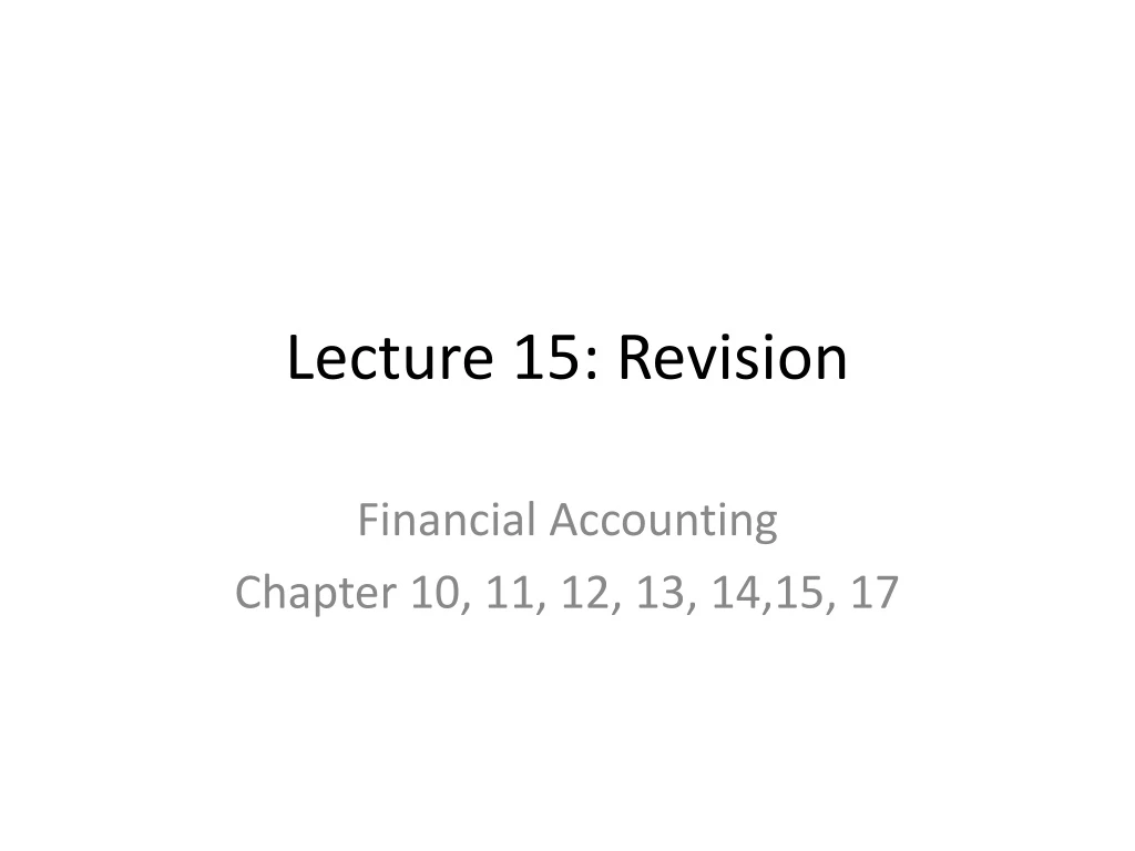 lecture 15 revision