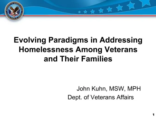 Evolving Paradigms in Addressing Homelessness Among Veterans and Their Families