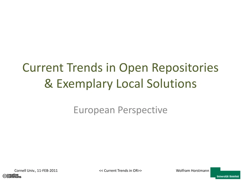 current trends in open repositories exemplary local solutions