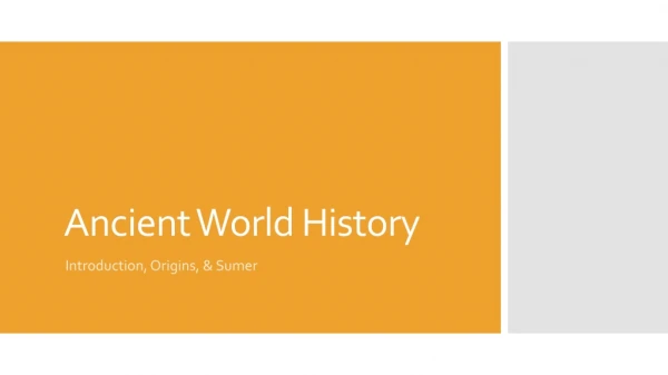 Ancient World History