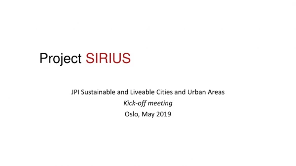 Project SIRIUS
