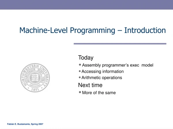 Machine-Level Programming – Introduction