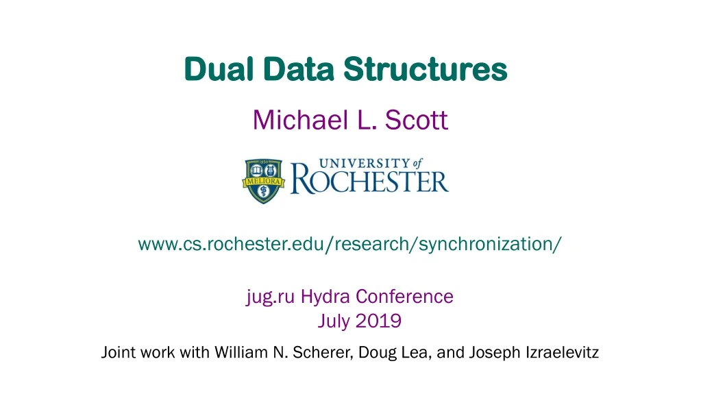 dual data structures