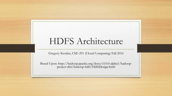 HDFS Architecture