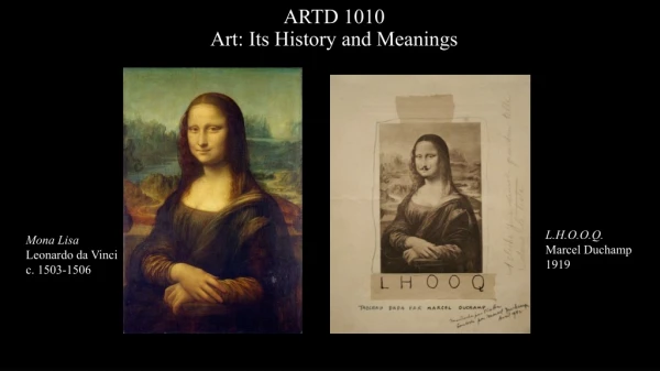 ARTD 1010 Art: Its History and Meanings